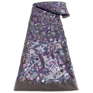 5 야드 프랑스어 튤 레이스 원단 2026 고품질 아프리카 메쉬 스팽글 레이스 원단 나이지리아 신부 웨딩 파티 드레스