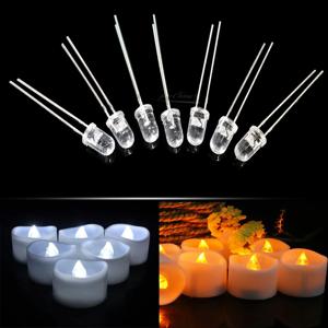 50PCS DIP 3mm 5mm 촛불 Led 깜박임 오렌지 노란색 빛 깜박이는 Led 플래시 깜박임 Led 다이오드 간헐적 빛 램프 깜박임