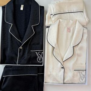 짧은 소매 잠옷 세트 여성 자카드 Loungewear 남성 커플 여름 새로운 Homewear 느슨한 Pijama Mujer 럭셔리 2 조각 란제리