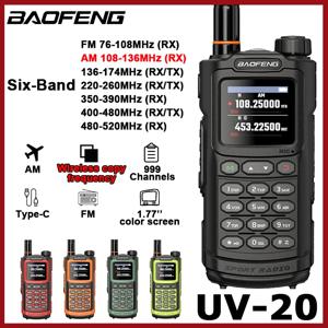Baofeng UV-20 워키 토키 풀 밴드 AM FM 무선 복사 주파수 유형-C 999CH VHF UHF 장거리 햄 2Way 라디오 UV-G30 Pro V1