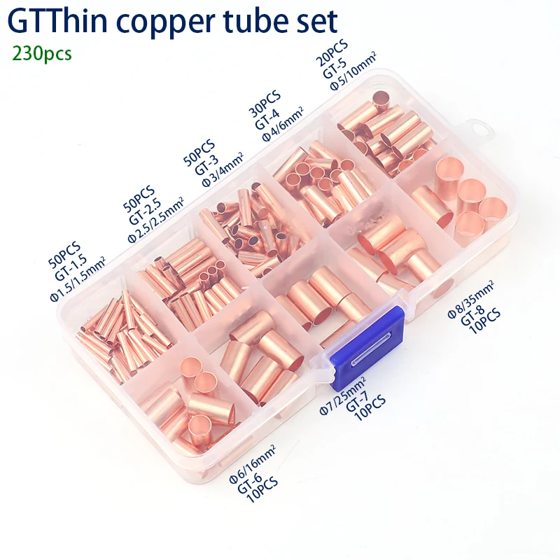 100개 구리 링 터미널 와이어 크림프 커넥터 베어 케이블 배터리 터미널 납땜 커넥터 전기 배선용