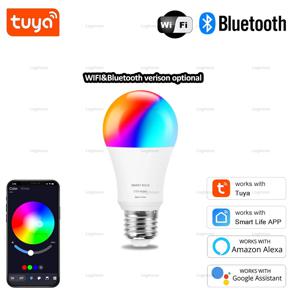 투야 스마트 LED 전구 Wifi 블루투스 E27 RGB 15W 20W LED 스마트 램프 홈 데코 조명 220V 110V 알렉사 구글 어시스턴트용
