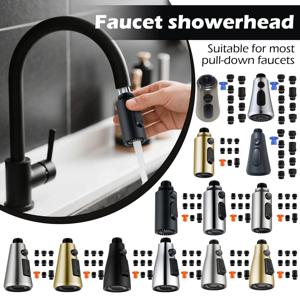 주방 수도꼭지 헤드 교체, 프리미엄 3 기능 풀다운 스프레이 헤드(9개 어댑터 포함), 주방 싱크 수도꼭지 헤드 호환 가능
