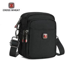 스위스 다기능 숄더 백 캐주얼 메신저 백 방수 남자 지갑 옥스포드 지퍼 크로스 바디 벨트 장착 가능