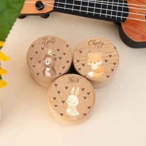 개인 맞춤 귀여운 동물 치아 상자, 맞춤 이름 남아 여아 치아 보관함, 탯줄 치아 수집, 베이비 샤워 선물