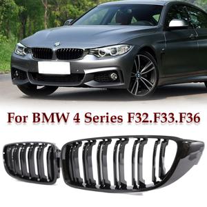 BMW 4 시리즈 그란 F32 F33 F36 F80 F82 2013-2020용 프론트 범퍼 키드니 글로스 블랙 카본 크롬 그릴 M 컬러 그릴