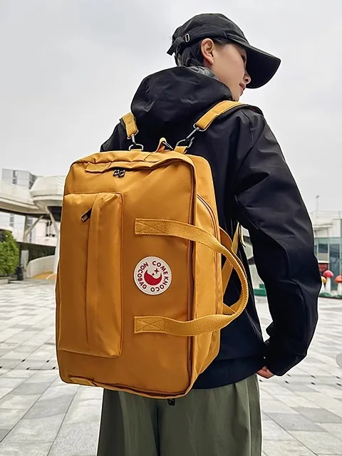 야외용 캔버스 대용량 레저 남성용 백팩 다기능 컴퓨터 가방 한국어 버전 학생 책가방 여성용