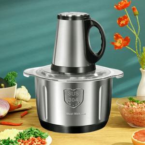 전기 고기 분쇄기 5L 스테인레스 스틸, 쇠고기 돼지고기 용 헤비 듀티 식품 분쇄기 쵸퍼, 대용량 주방 기기 블렌더