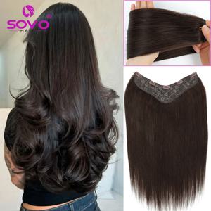 V자형 클립형 붙임머리 100% 인모 원피스 5개 클립 포함 100g 클립온 붙임머리 자연모 풀헤드 살롱용