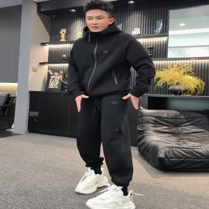 가을 신상 남성 캐주얼 세트 후드 재킷 스포츠 바지 투피스 고품질 트렌디 브랜드 커플 의상