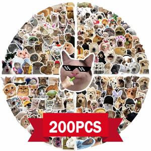 50/100/200Pcs Kawaii 고양이 동물 스티커 노트북 편지지 스크랩북 장식 데칼 방수 낙서 재미 있은 스티커