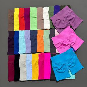 여성용 짐 쇼츠 운동복 스크런치 버트 심리스 레깅스 심리스 요가 레깅스 자전거 러닝 스포츠웨어 피트니스 스포츠 쇼츠