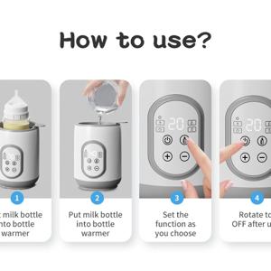 정밀한 온도 조절 기능을 갖춘 아기 우유 워머, 해동, 살균, 보온 및 이유식 병 가열 기능 포함