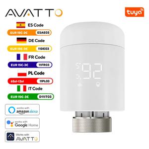 AVATTO Tuya 1-6PCS Zigbee TRV 라디에이터 액츄에이터 밸브 Alexa Google 홈용 온도 조절 라디에이터 밸브 온도 컨트롤러