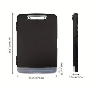 펜 슬롯이 있는 대형 A4 방수 파일 박스, 데스크탑 플라스틱 문서 홀더 및 필기 보드 정리함