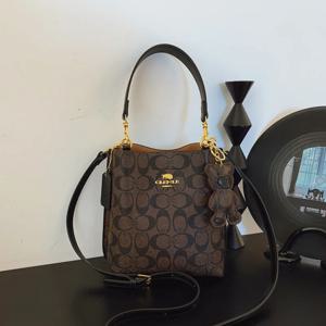 세련된 스타일, 우아하고 고급스러운 버킷 모양의 핸드백, 다용도로 모든 상황에 적합, 싱글 숄더백