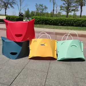 헤비듀티 접이식 카드 스툴 미끄럼 방지 다기능 휴대용 핸드헬드 바스켓 플라스틱 접이식 의자 야외 캠핑 및 낚시용