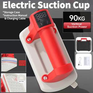 전기 진공 흡착컵 중량물 리프터 4000mAh 디지털 디스플레이 타일용 흡착컵 90KG 중량물 리프터 보관 케이스 포함