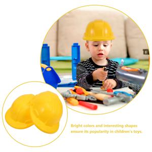 2Pcs 밝은 오렌지 건설 헬멧 어린이 안전 안전모 역할 놀이 파티 용품 건물 드레스 업 액세서리