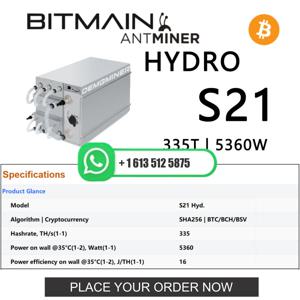 JY 최고의 거래! 10개 구매 시 6개 무료 제공 새로운 Bitmain Antminer S21 XP Hydro 473 TH 5676W Asic Bitcoin BTC Miner, 기간 한정 제공.