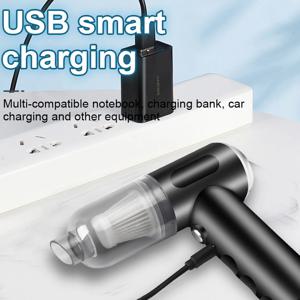 1PC 무선 진공 청소기 120W 고출력 블랙 가정 및 자동차용 이중 용도 강력한 휴대용 핸드헬드 진공 청소기 ﻿