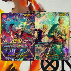 Diy 프록시 원피스 카드 게임 엔 더 Azure Sea's Seven Roronoa Zoro Prb-006 Eustasscaptain Kid Eb04-039 Opcg 컬렉션 카드