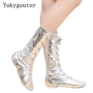 댄스 신발 여자 어린이 소녀 현대 Outsole 소프트 발레 재즈 스니커즈 통기성 가죽 높은 여성 춤 피트니스 스포츠