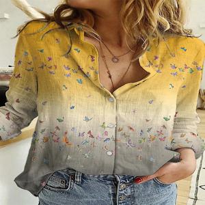 기질 느슨한 블라우스 패션 캐주얼 여성 셔츠 우아한 긴 소매 셔츠 여성 휴일 주말 탑