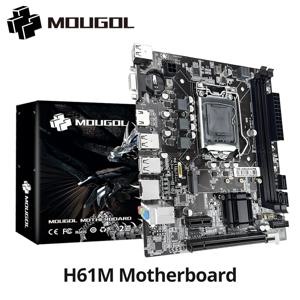 MOUGOL H61M 게임용 마더보드 M.2 NVME PCIEx16 DVI는 데스크탑 PC용 듀얼 채널 DDR3 RAM Intel Core 2/3 Gen CPU LGA1155를 지원합니다.