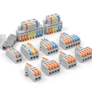 10/50개 유니버설 컴팩트 미니 고속 와이어 커넥터 레버 너트 크림프 스플리터 전기 도체 푸시인 홈 터미널 블록