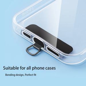 0.17mm 초박형 304 스테인레스 스틸 전화 매는 밧줄 카드 가스켓 손목 코드 스트랩 패치 테더 패드 분리형 목 클립