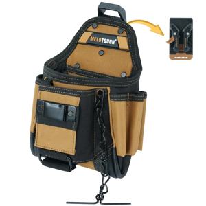 MELOTOUGH 소형 전기공 도구 파우치 도구 벨트 파우치(벨트 클립 부착 포함) 9개 포켓, 테이프 끈, Great ElectricianHolster