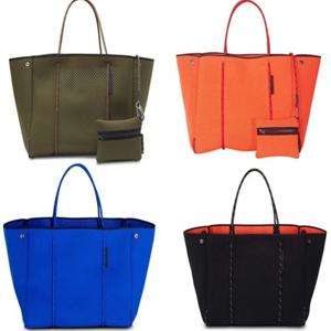 야외 여행에 대 한 1pcs 방수 네오프렌 비치 가방 천공 된 디자인 클로로프렌 고무 비치 토트 숄더 백