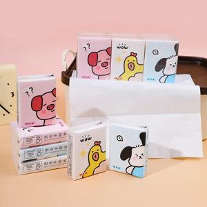 만화 손수건 종이 휴대용 소형 패킷 티슈 포켓 그리기 티슈 페이퍼 9 팩 1 시트 3 레이어 버진 목재 펄프