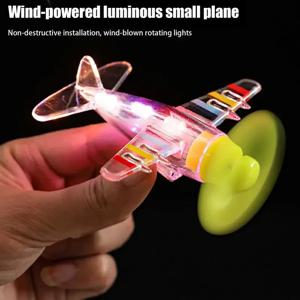 오토바이 자전거 핸들 바 비행기 바람 구동 3 색 LED 라이트 방수 장식 프로펠러 장식 사이클링 관심 장난감