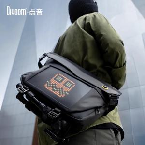 디붐 픽셀 백팩 남성용 출퇴근 크로스바디 LED 체스트 백 스트리트 트렌드 여행 가방 그라데이션 패턴 지퍼 클로저