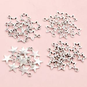 100pcs 작은 스타 매력 펜던트 골동품 실버 컬러 합금 금속 DIY 쥬얼리 귀걸이 팔찌 목걸이에 대한 액세서리 만들기