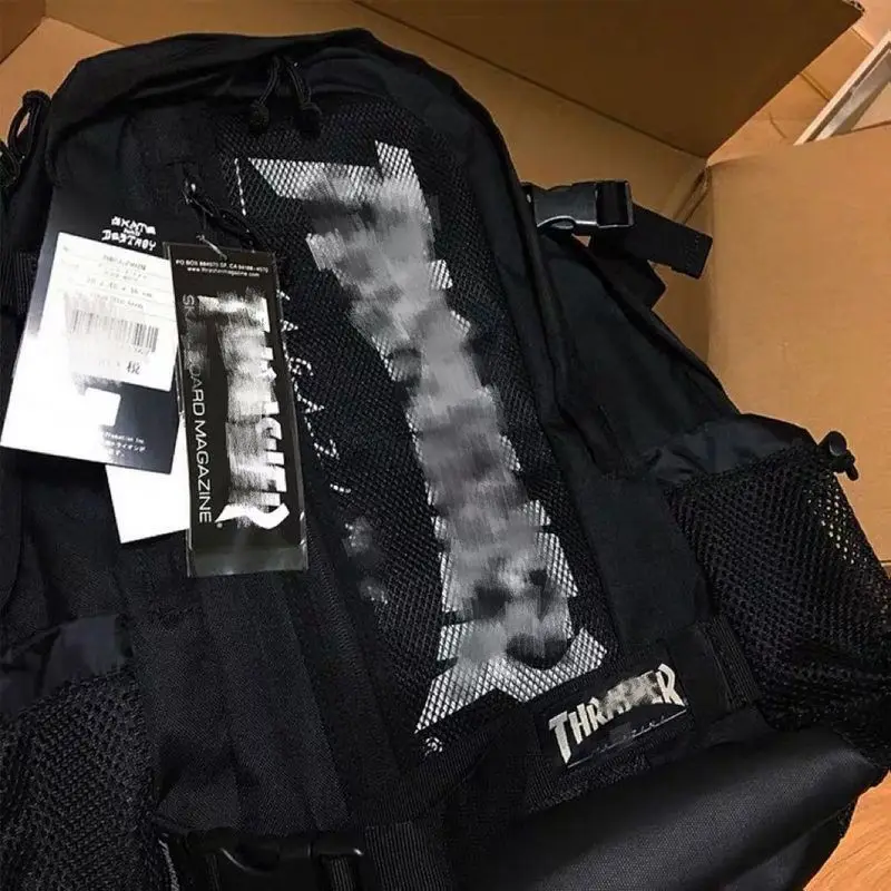 스트릿 스타일 여행용 백팩 대용량 불꽃 패턴 듀얼 숄더백 학생 및 스포츠용 폴리에스터 옥스포드 안감