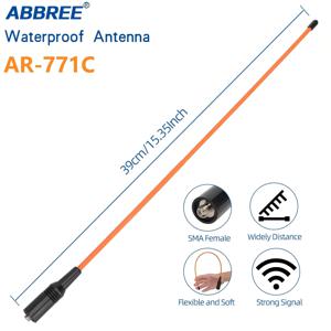 ABBREE AR-771C SMA 여성형 방수 듀얼 밴드 안테나 144/430MHz 바오펑 UV-5RH UV-5R 미니 BF-888S AR-152 무전기용