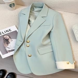봄 가을 신상 여성 재킷 루즈핏 블레이저 오피스룩 여성 봄 스플라이싱 한국 스타일 출퇴근 정장 코트 탑