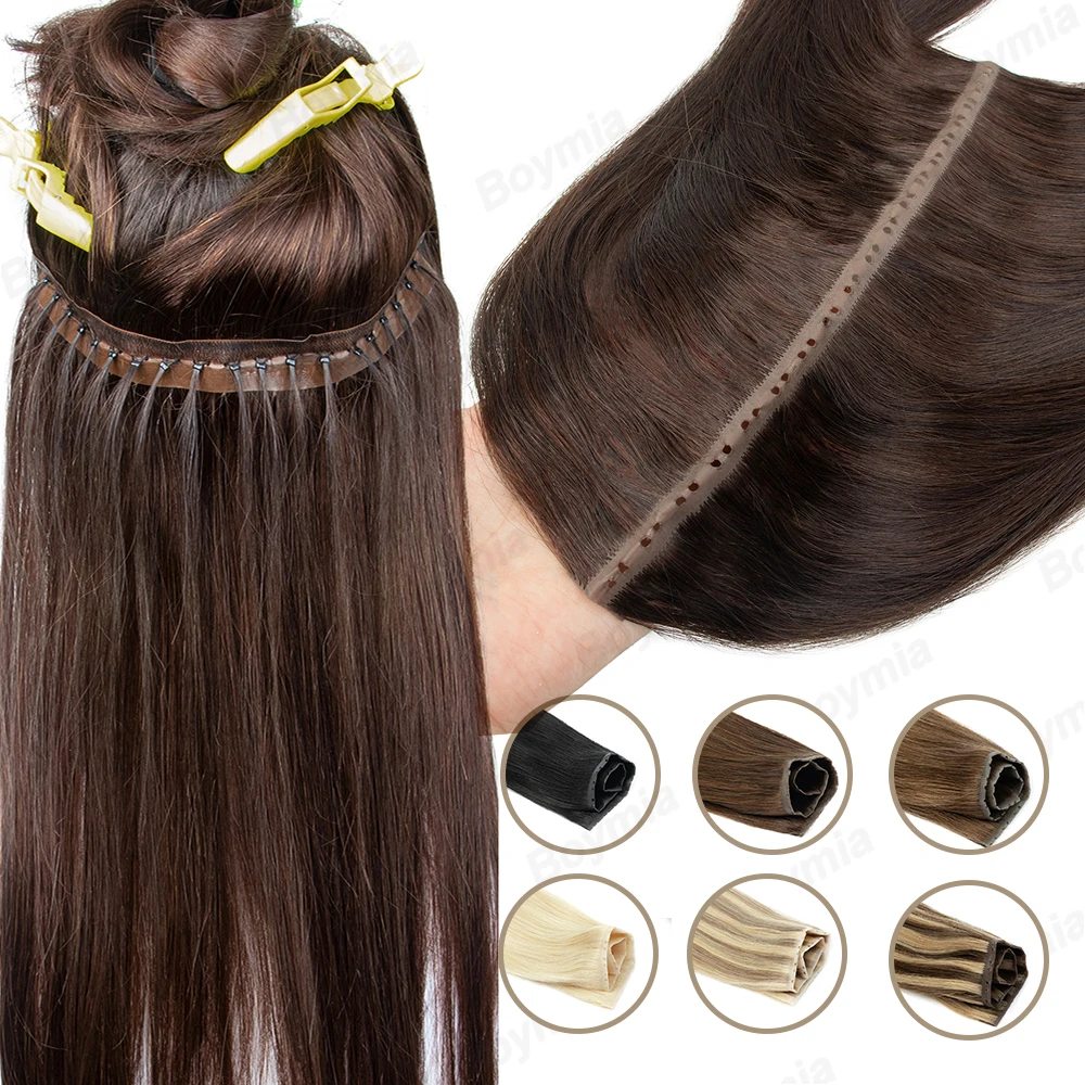 버터플라이 웨프트 익스텐션 인모 핸드타이드 인비저블 PU 번들 홀 플랫 레미 트윈 탭 PU 웨프트 프리 비즈 40-50g/팩