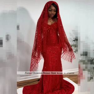 벨이 달린 고급스러운 레드 프롬 드레스 2026 스팽글 비딩 블랙 걸스 이브닝 드레스 2025 민소매 생일 파티 가운 맞춤 제작