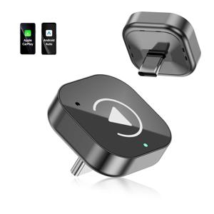 스페달 2025（타입-C 포트） 최신 무선 카플레이 어댑터 USB 카플레이 & 안드로이드 오토 유선에서 무선으로 변환 플러그 앤 플레이