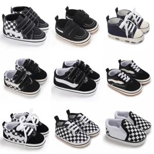 아기 남아 여아 첫 워커 0-12개월 체커보드 스니커즈 부드러운 밑창 가볍고 캐주얼한 패션