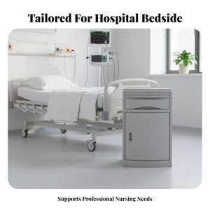 환자실 침대협탁 청소가 용이한 병원 가구 대용량 수납 공간 숨김형 수건걸이 (환자, 간병인용)