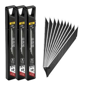 정밀 유틸리티 나이프 칼날, 두께 0.4mm, 폭 9mm, 30개입 °   각도 조절 가능 합금강, 예술, 공예, 사무 및 정밀 절단 작업용