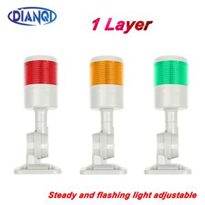 1 레이어 회전식 180 스택 라이트 빨간색 노란색 경고등 산업용 CNC 기계 24V 12V 꾸준한 깜박이는 빛 LED 220V