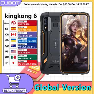 Cubot KingKong 6 견고한 휴대폰, IP68 및 IP69K 6.088 인치 디스플레이, 5000mAh 배터리 스마트폰, 16MP 카메라, 안드로이드 11 OS NFC 휴대폰