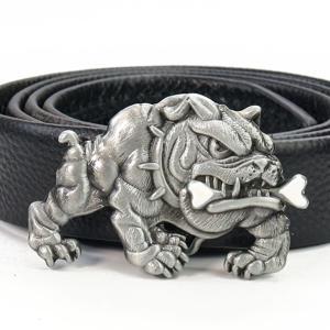 서양 카우보이 격렬한 핏불 개 송곳니 물린 뼈 동물 아연 합금 벨트 버클, 남성 매력 스트랩 걸쇠, DIY 청바지 액세서리