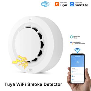 Tuya WiFi 연기 경보 화재 예방 연기 감지기 80dB 훈제 장 조합 화재 경보 홈 보안 시스템 소방관